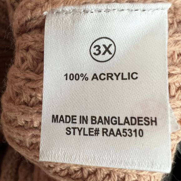 Brown Cable Knit Sweater 3X NWT Cozy Cottagecore Academia Preppy - Picture 4 of 6